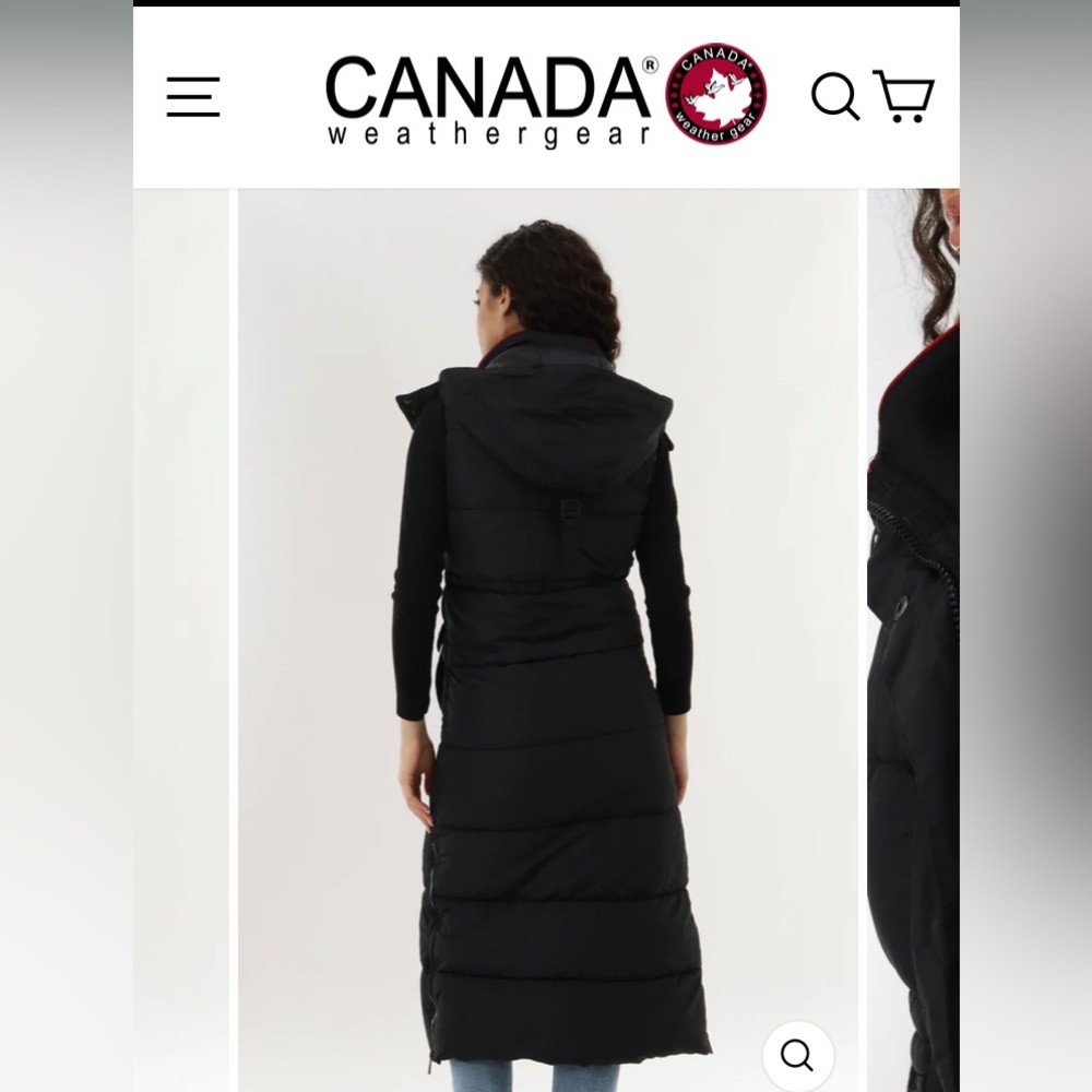 Canada 🇨🇦  weather gear Women's Black Long Puffer Vest also Buffalo Plaid Beanie